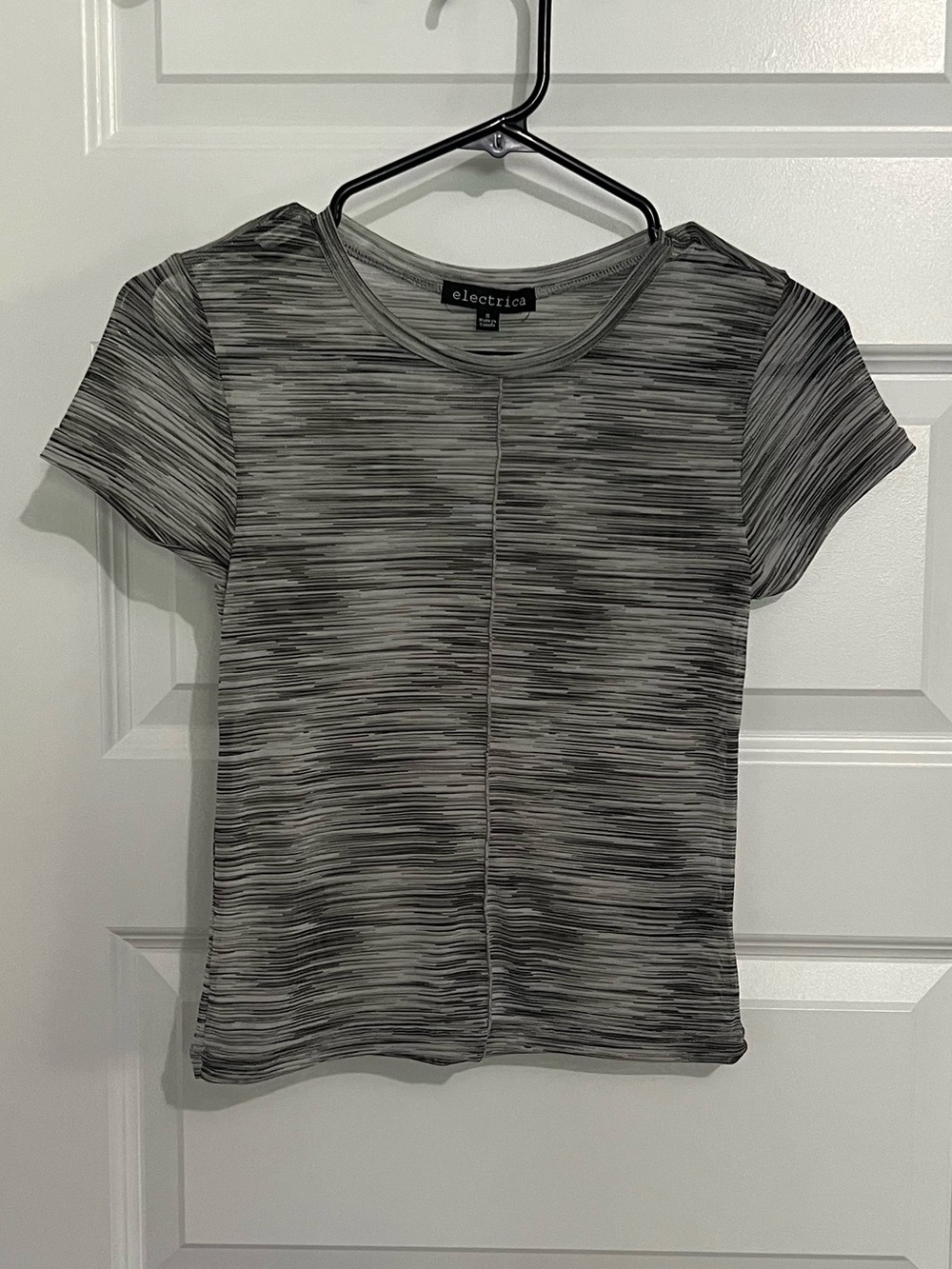 193 - Electrica Gray Space-Dye Short Sleeve Tee with Center Seam